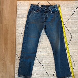 NWT Levi's 501 Original straight leg high rise dark wash jeans size 28